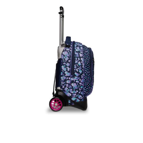 SEVEN ZIPLY GIRL TROLLEY JACK 2 RUOTE IN POLIESTERE 37X51X27 CM 34 LT SCOMPONIBILE TASCA FRONTALE FANTASIA